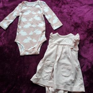 onesie & a dress with an under onesie